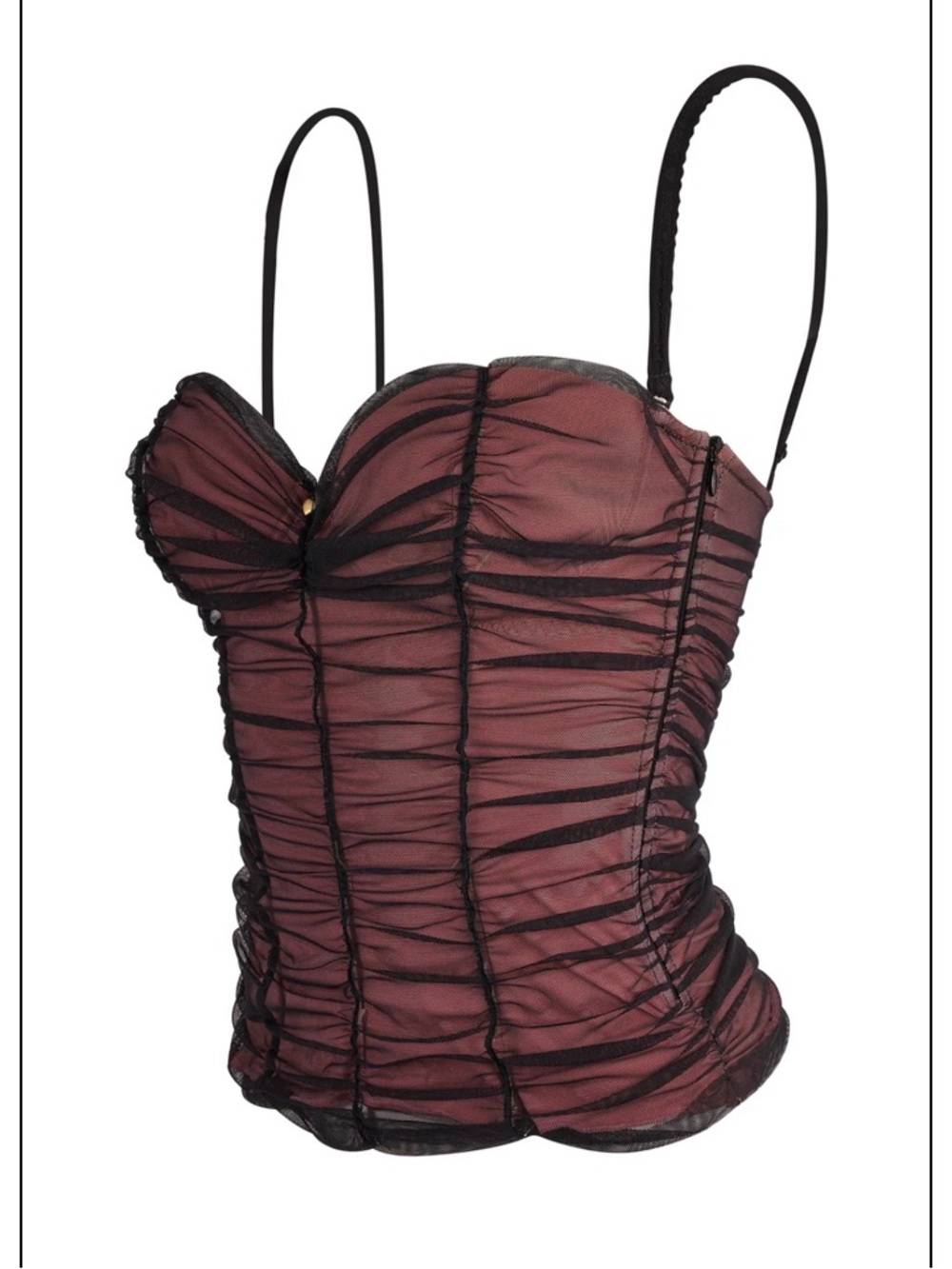 Moschino Mesh Bustier Top in Pink and Black